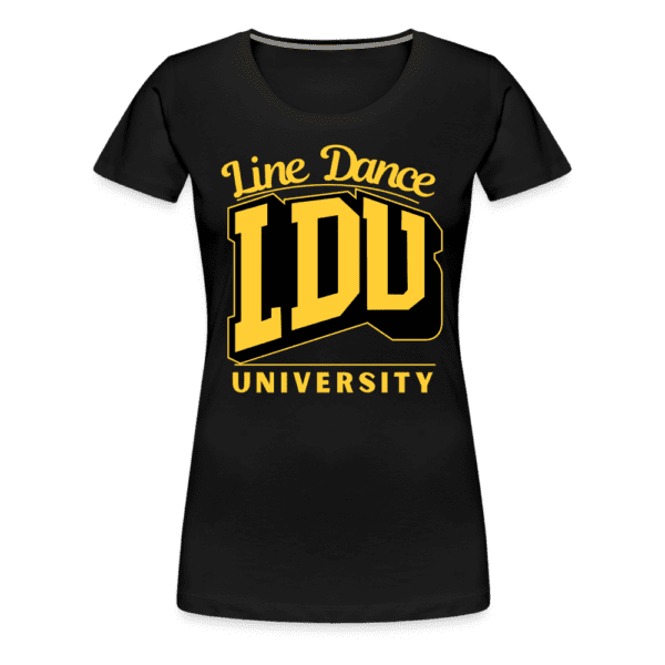 Black Premium Women's T-Shirt for Line Dance - High-Quality, Comfortable Dancewear