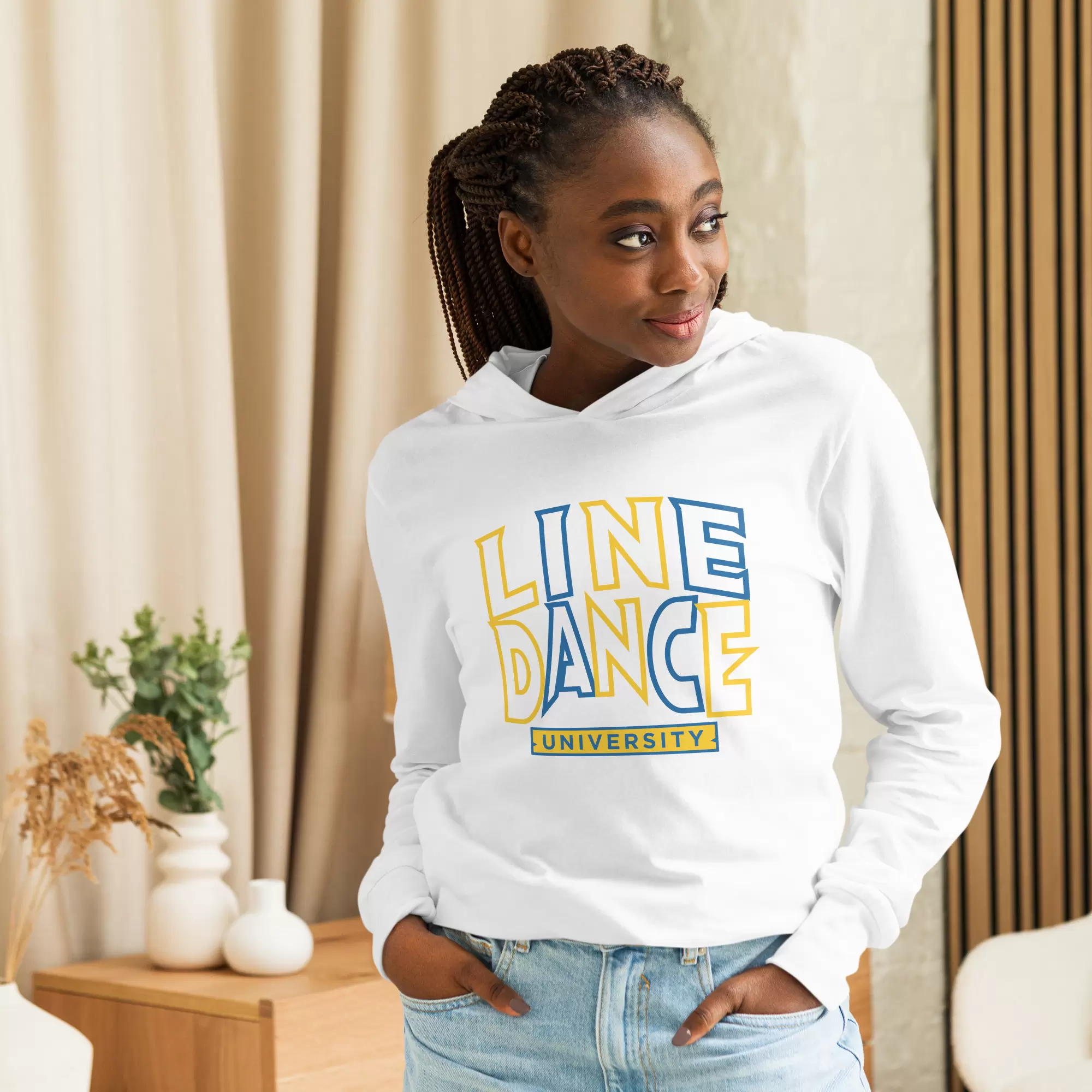 Line Dance University Unisex Hooded Long Sleeve T-Shirt.v2